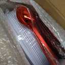 Supernal 150pcs Christmas Plastic Dinnerware Include Red Plastic Plates, Disposalbe Cups,Christmas Party Supplies,Red Plastic Silverware for Christmas Party and New Year