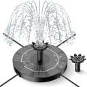 Solar Fountain for Bird Bath, Solar Powered Water Fountain 4-in-1 Nozzles | Upgrade 1.8W Solar Fountain Pump for Bird Bath, Standing Floating Solar Powered Fountain for Garden, Pond, Pool, Outdoor