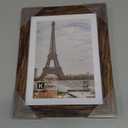 Hongkee 6x8 Picture Frame with Glass, Display Pictures 5x7 with Mat or 6 x 8 without Mat - Wall and Tabletop, 6 by 8 Photo Wooden Frames (Rustic Brown, 1 Pack)
