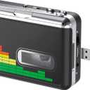 DIGITNOW USB Cassette Player, Portable Walkman Stereo Tape to MP3 Converter, Audio Music Recorder to MP3 Digital File Converter with Earphones, No PC Required, Black, BR607