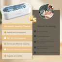 KUNPHY Ultrasonic Jewelry Cleaner, Jewelry Cleaner Machine 12oz 46KHz, Professional Sonic Cleaner with One-Touch Operation, Sonic Cleaner for Rings, Glasses, Jewelry, Dentures White