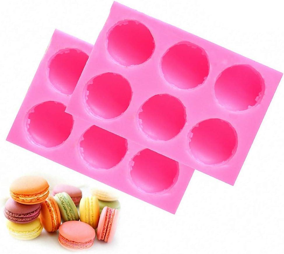 MoldFun 2-Pack 3D Macaroon Silicone Mold for Fondant, Macaron Hamburger Baking Molds, Candle, Muffin, Cake Decorating, Chocolate, Candy, Polymer Clay, Mini Soap, Bath Bomb