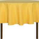 sancua Round Tablecloth - 60 Inch - Water Resistant Spill Proof Washable Polyester Table Cloth Decorative Fabric Table Cover for Dining Tables, Buffet Parties and Camping, Yellow