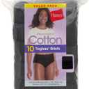 Hanes Women's Underwear Pack, 10-Pack, Full-Coverage Cotton Blend Panties, Moisture-Wicking Underwear for Women (Black, XXXL)