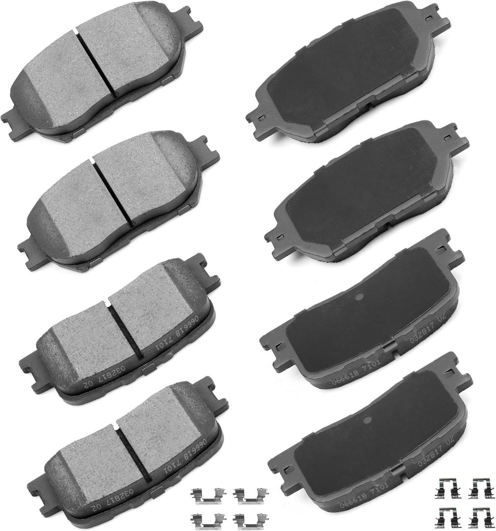 cciyu D908 D885 Front & Rear Brake Pads 2002-2004 For Toyota For Camry,2005-2006 For Toyota For Camry 2.4L,2005-2006 For Toyota For Camry 3.0L -(Only Fit 4-Wheel Disc Brakes and Models Made in Japan)