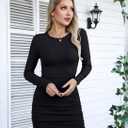 Valiamcep Womens Summer Tank Dress Crewneck Sleeveless Ribbed Knit Slim Fit Bodycon Mini Dresses (Black, M)