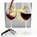 2 x Couples Wine Glass Set Gold Script I Do and Always Do 10OZ Lead-Free Long Stem Wine Glass of 2 with Premium Gift Box as Wedding, Engagement, Bridal Shower, Anniversary, Valentine's Day Gift