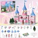 286 PCS Princess Castle Building Kit for Girls 6-12, Mini Brick DIY Craft Castle Playset, STEM Construction Toy, Pink Fantasy Castle Building Set, Creative Alternative to Popular Building Block Sets