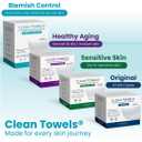 CLEAN SKIN CLUB Blemish Control Clean Towels XL, Extra Exfoliation for Oily Skin, Disposable, Single-Use Face Towelette Dry Wipe - 1 Pack (50 Count)