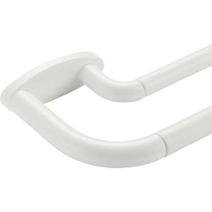 Double Curtain Rods Matte White,Room Darkening Drapery Rod for 28-48 Inches,Adjustable 3/4 Inches Front and 5/8 Inches Back Quality Metal Rod for Window,Wrap Around Design