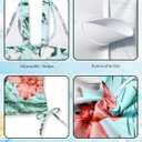 Qaoerde Girls Swimsuit Tropical Print Bikini Set with Ruffle Hem Two Piece Criss Cross Bathing Suits for Girls 7-14 Years (9-10 Years, Blue Plant)