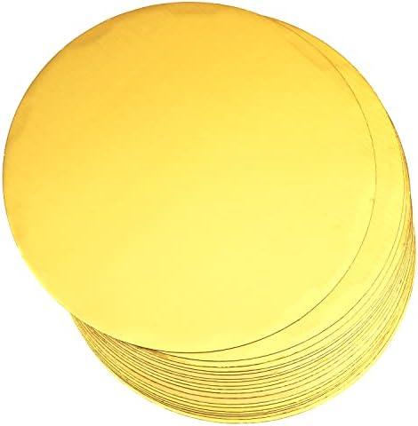 qiqee 12 Inch Gold Cake Boards Round  Circles Rounds Base Food-Grade Cardboard Cake Plate（Thinner But Stronger）