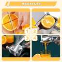 Stainless Steel Manual Juicer, Orange Juice Squeezer, Lemon Squeezer Stainless Steel, Orange Juice Squeezer, Fruit Juicer for Watermelon Lemon Orange Grapes and Other Fruit