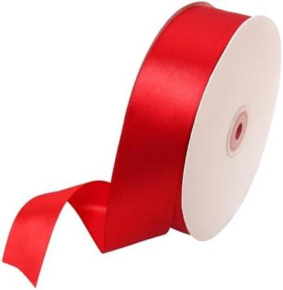 Red Satin Ribbon 1-1/2 Inch x 100 Yards - Solid Satin Ribbon for Gift Wrapping, Crafts, Party, Flowers, Bakery, Christmas Decoration