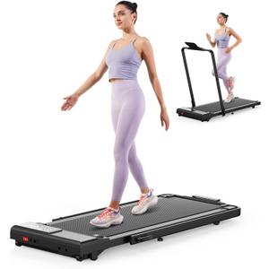 Walking Pad Treadmill with Incline and Handle Bar, 3.0 HP Foldable Treadmills 300LBS Capacity Folding Walking Pad 3 in 1 Under Desk Treadmill Remote Control with APP