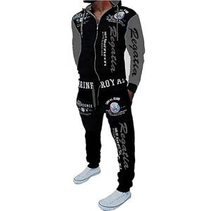 Riskrole Men’s Hoodie Tracksuit Set 2 Pieces Casual Athletic Warm Sweatsuits Zip up Outfits, Size L