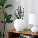 MyGift White Ceramic Flower Vases, 10 inch Pampas Grass Vase, Decorative Shell Shaped Vase for Living Room, Modern Aesthetic Home Decor