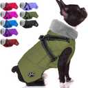 Doglay Dog Coat with Harness, Reflective Warm Dog Jacket Waterproof Puppy Winter Coat for Cold Weather, Adjustable Fleece Jacket for Dogs (Medium)