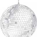 Mirror Disco Ball with Attached String for Hanging Ring, Reflects Light, Party Favor, 5" (Single)