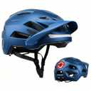 Bike Helmet, Helmets for Adults Men, Front and Back LED Lights Safe Certified MTB Road Bicycle Helmet with Adjustable Brim, M (55-58cm)
