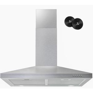 FIREGAS Range Hood 30 inch, Wall Mount Range Hood with LED Lights, 3-Speed Exhaust Fan, Ducted/Ductless Convertible, Aluminum Mesh Filters, Button Controls, Stainless Steel Kitchen Vent Hood