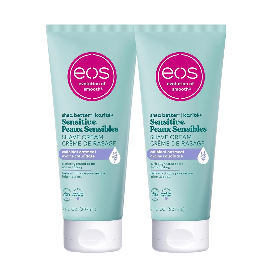 eos Shea Better Sensitive Skin Women's Shave Cream- Fragrance-Free, 2-pack of 7 oz Сontainers