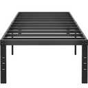 HOBINCHE 16 Inch Twin Size Bed Frame - No Box Spring Needed Heavy Duty Black Metal Platform Mattress Foundation, Non-Slip Noise Free Easy Assembly Steel Slats Bedframes with Cleance Storage