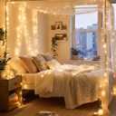 2 x YOUNGAR 98FT String Lights Outdoor, 8 Modes Fairy Twinkle Christmas 200 LED Lights, 30V Plug-in for Tree, Home, Garden, Wedding, Party, Holiday Indoor Decoration, Warm White, Connectable