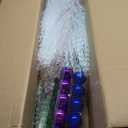 7ft Pre-Lit Artificial Christmas Tree, Christmas Tree with 180 LED Lights, 8 Lighting Modes, 2800 Tinsel Branches, Perfect for Indoor, Home, Party, Office, Apartment Decoration (Colorful)