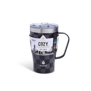 Manna™ Cozy™ Stainless Steel Mug - Black Checkers, 18 oz 