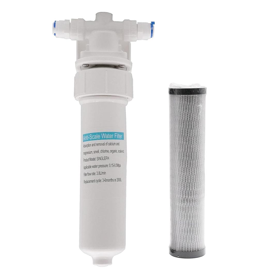 Westbrass F400 Under Sink In-Line Water Filter Unit and Cartridge for Instant Hot or Pure Water Dispenser Faucets