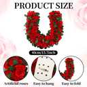 Riceshoot 15.7 Inch Derby Horse Racing Decorations Rose Wreath Red Artificial Flower Horseshoe Wreath Farmhouse Equestrian Door Decor for Horse Race Day Party Decorations