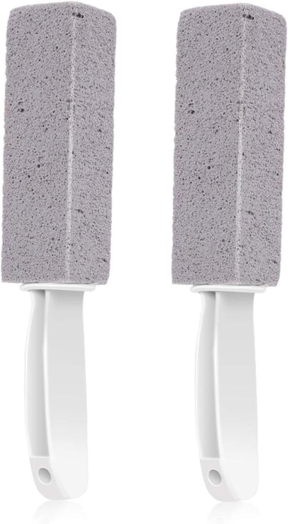 Pumice Stone Toilet Bowl Cleaner, McoMce Toilet Pumice Stone with Handle, 2 Pieces High Density Pumice Toilet Bowl Ring Remover, Sturdy Toilet Cleaning Stone, Fine Grit Pumice Stone