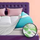 Biteany Dual Layer 4 Inch Memory Foam Mattress Topper for Pressure Relief with 4X Support, 2" Pillow Top Queen Mattress Topper 50% Viscose Made from Bamboo Plus 2" Cooling Gel Memory Foam Comfort Mattress Pad