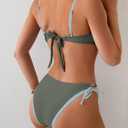 Eomenie Bikini Set for Women Underwire Push Up Two Piece Bathing Suit Color Block Swimsuit Swimwear (XL)