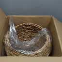 Household Essentials ML-4112 Hyacinth Round Floor Basket, X-Design, Brown