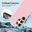 Owncase for Samsung Galaxy S24 Ultra Case Cute Fashion Polka Dot Phone Case for Women Girls Shockproof Slim TPU and Hard PC Protective Cover, Pink