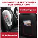 FREESOO Custom Leather Seat Covers for Toyota RAV4 2019-2025 Gas | LE/XLE/Limited/XLE/Premium, Full coverage, Airbag compatible, Pet-friendly, Waterproof, Easy-to-clean, Durable, Full set