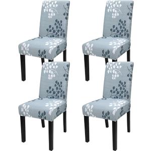 JQinHome Pattern Chair Covers for Dining Room Set of 4, High Stretch Removable Washable Parsons Chair Slipcover for Home Party Hotel Wedding Ceremony (Flower,4PCS)
