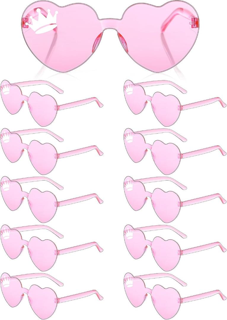 Photect 12 Pairs Witch Hat Heart Shaped Sunglasses Rimless Glasses Candy Color Sunglasses Witch Party Supplies for Women