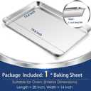 P&P CHEF 19.6 Inch Baking Cookie Sheet, Oven Pan Tray Stainless Steel Sheet Pan for Kitchen, Oven Bakeware for Multi Uses, Shiny Look & Dishwasher Safe, Healthy & Heavy Duty, 2Pc