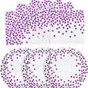 Purple and White Gold Paper Plates and Napkins 200Pack-100 x 7" Dessert plates & 100 x 6.5'' Napkins,Purple Paper Plates for Appetizers,Cakes and Salads,for Birthdays,Graduation,Carnival (Modern-200PCS)