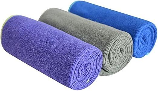 Sinland 3 Pack Multi Purpose Microfiber Gym Towels Fast Drying Sports Towel Super Soft and Absorbent Travel Camping Towels for Swimming Beach Hiking Yoga 40CM X 80CM Slate Grey+Grape+Blue Orichil