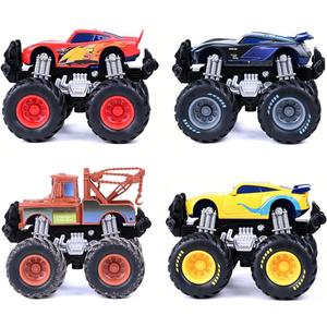 1/45 Big Wheel and his Friends Metal Toy car,Friction Driven car Toy,4 Pack, 4.2 inches