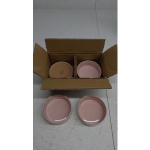 AmorArc Ceramic Dinnerware Set for 4 | Speckled Stoneware Plates and Bowls with unglazed terracotta | Scratch Resistant, Dishwasher & Microwave Safe Dishes Sets- 12-Pcs Pink