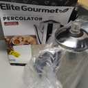 Elite Gourmet EC812 Electric 12-Cup Coffee Percolator with Keep Warm, Clear Brew Progress Knob Cool-Touch Handle Cord-less Serve, Stainless Steel