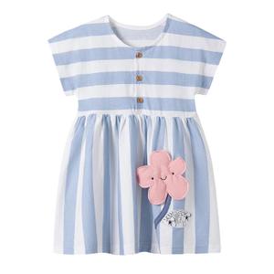 Youlebao Little Girls Short Sleeve Dresses Cotton Casual Clothing (US, Age, 7 Years, 5#Pink)