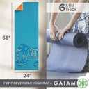 Gaiam Yoga Mat - Premium Print Reversible Extra Thick Non Slip Exercise & Fitness Mat for All Types of Yoga, Pilates & Floor Workouts