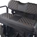 NOKINS Golf Cart Seat Covers Fit Club Car Precedent/DS/EZGO RXV/TXT/Yamaha Drive Aftermarket Standard Rear Seat Cushion, No Stapler, Multiple Colors&Breathable (Black&Brown Stitch)