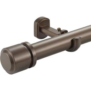 1 1/8 Inch Diameter Curtain Rods 72 to 144 Inches(6-12ft), Telescoping Heavy Duty Large Drapery Rod with Adjustable Aluminum Alloy Bracket, Solid End Caps for Windows Patio Decoration, Dark Bronze